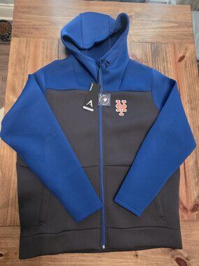 Antigua New York Mets Full-Zip Hooded Jacket Men's 2XL NWT Blue & Gray